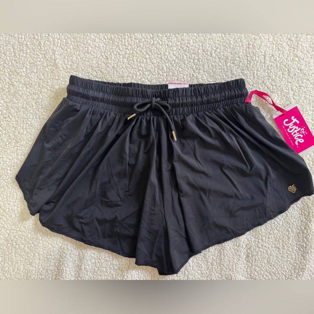 Justice Black Kids Shorts